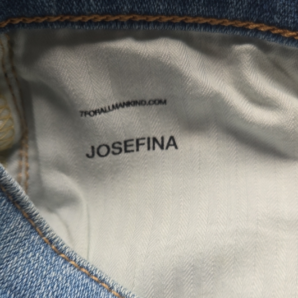 7 For All Mankind Blue Straight Leg Jeans - Picture 8 of 8